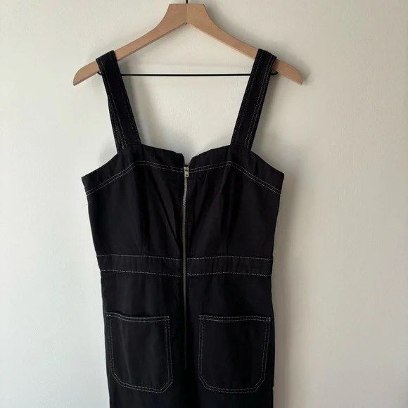 REFORMATION Ren Regenerative Cotton Denim Twill Jumpsuit In‎ Black Sz 6 - Picture 6 of 10